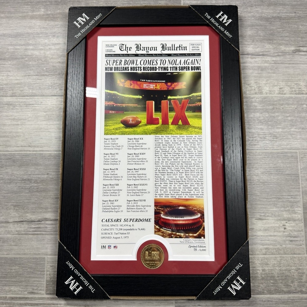 Highland Mint Philadelphia Eagles/KC Chiefs‎  Super Bowl LIX Front Page Limited